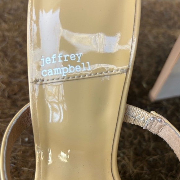 Jeffery Campbell Dusty Nude Patent Leather Hustler Platform Sandals Sz 7.5 - Picture 9 of 11